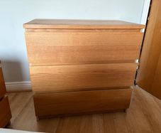 Malm 3 drawers chest in Oak veneer