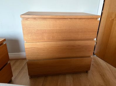 Malm 3 drawers chest in Oak veneer