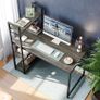 Computer Desk with Storage Shelves Writing Desk with Shelves 120CM Reversible Computer Desk with Bookshelf for Home Office Small Space MULTIPLE COLOURS AVAILABLE (FREE POSTAGE) Image 5