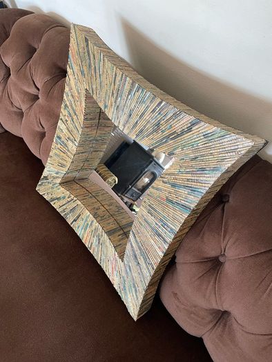 Discontinued Large Cohen Mirror Habitat Recycled Magazine Mirror