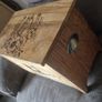 Wooden storage box with pyrography horse design Image 4