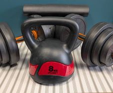 dumbbell and weights