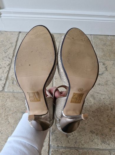 Gold peeptoe sandal