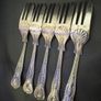 Set 5 Kings Pattern A1 Silver Plated Newbridge Irish Dessert Forks Image 6