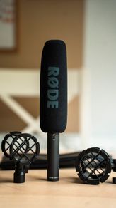 Rode NTG1 Super Cardioid XLR Condenser Shotgun Microphone + Two Holders and XLR Female to 1/4 TRS Cable