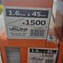 6 boxes of 9,000 total 16 gauge Straight 1.6mm x 45mm Brad Nails Image 2