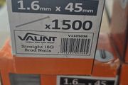 5 boxes of 7,500 total 16 gauge Straight 1.6mm x 45mm Brad Nails