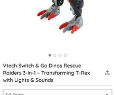 vtech Switch & Go Rescue Raiders Dino Transformer