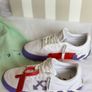 Off-White/White & Purple Sneakers Image 3