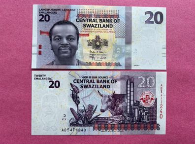 Swaziland. 20 Emalangeni 2017 Pick 37c. ( Uncirculated )