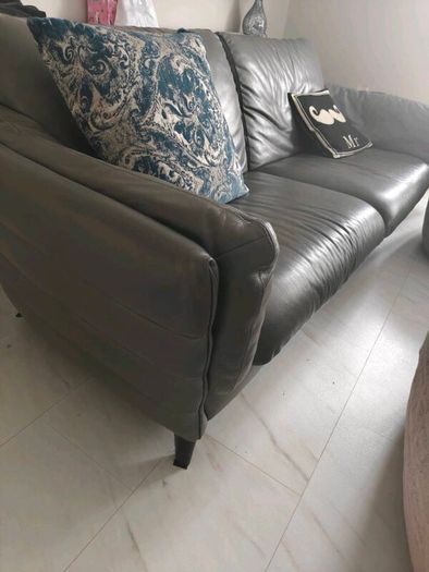 Leather sofa and armchair