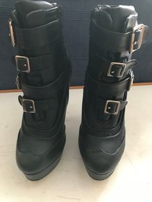 Pre-loved Jane Norman Black Stiletto Ankle Boots - Size 4