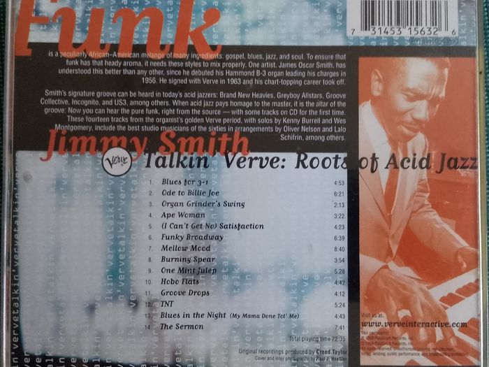 Jimmy Smith - Talkin' Verve: Roots Of Acid Jazz CD (1996) VG+ Jazz Funk