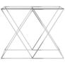 Side Table Silver 90x40x75 cm Stainless Steel and Glass Image 2