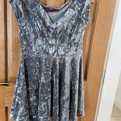Grey velour dress size 14