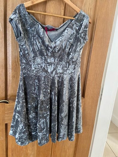 Grey velour dress size 14