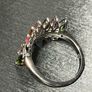 Sterling silver 925 ring with natural Multi-Tourmaline and Natural Zircon.With certificate Image 4