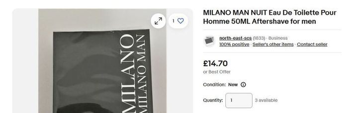 MILANO MAN NUIT Eau De Toilette Pour Homme 50ML Aftershave for men