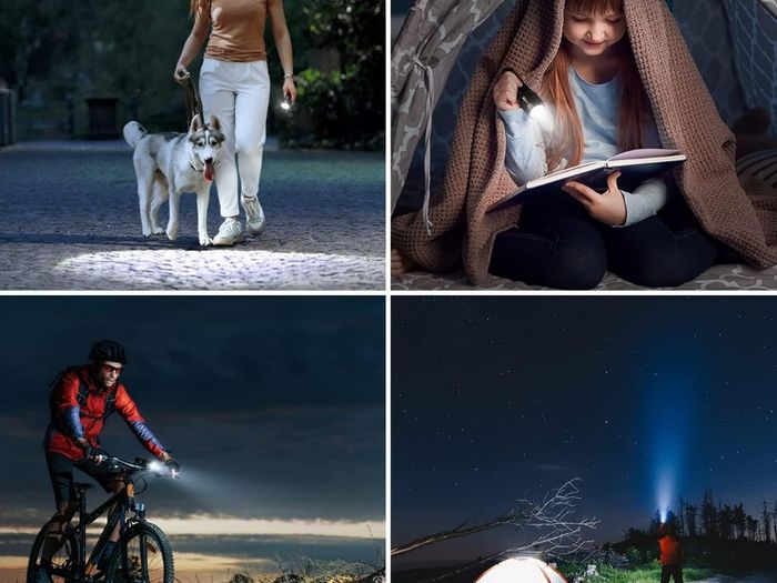 LED Torch, LE1000 Powerful Handheld Flashlight, Super Bright, Pocket Size, Lightweight, Suit for Camping, Cycling, Running, Dog Walking and More Outdoor Use, 6 AAA Batteries Included, Pack of 2