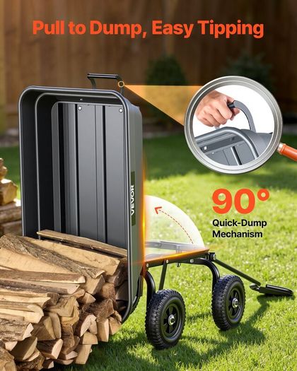 Garden Dump Cart 181kg - No-Flat Wheels
