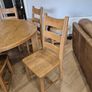 5ft Round Solid Oak Dining Table & 6 Solid Chairs Image 2