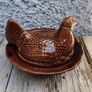 vintage pate Terrine dish, chicken on nest ceramic dish Image 6