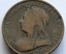 1899 Halfpenny Victorian bronze coin