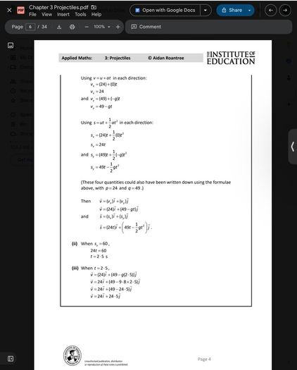 Leaving Cert Applied Maths Institute Notes