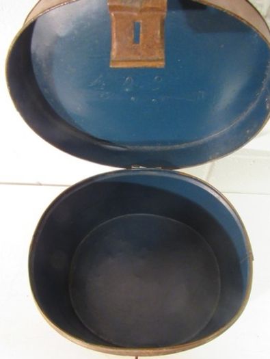 Late Victorian metal hat box.