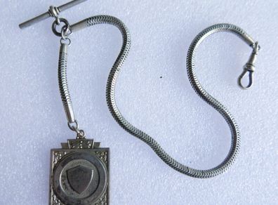 Victorian Albert  Solid Silver Albert Watch Chain "N.G.R.CO.REG" Birmingham or Chester. length 12" - 41,9g
