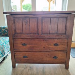 Solid Oak Trunk with Drawers