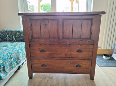 Solid Oak Trunk with Drawers