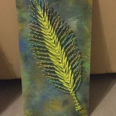 handmade string art feather