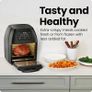 5 in 1 Air Fryer Oven with Rotisserie, 10L 1800W, 17 Presets Air Fry, Dehydrator, Roast, Bake, Family Size Large Air Fryer with Auto Shutoff and View Window, Black Image 3