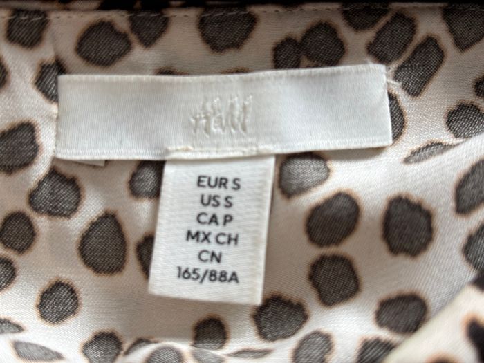 Animal print blouse - cream and black