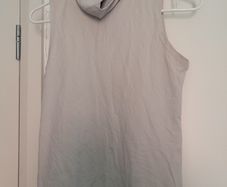 Vest, cream white, sleeveless, turtleneck