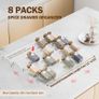 PanPanPal Spice Rack for Drawer 8-Pack Expandable Clear Tiered Organiser - Brand New Image 2