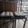 Wooden dining chairs with cushions Image 6