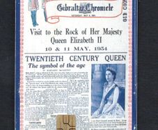 2001 Gibraltar 100 unit Queens Visit / 200th Anniversary of the Gibraltar Chronicle (1801-2001) (Gemplus - GEM5 (Red)) Phonecard