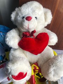Large love heart bear