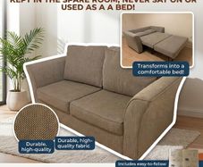 2-in-1 Fabric Sofa Bed, Like New / Unused