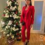 Fab Zara Bloggers Insta Famous Red Tuxedo Suit Co Ord Blazer and Trousers Image 10