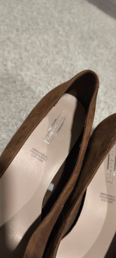 5th AVENUE Real Suede Tan / Brown Pointed Low Block Heels Size 38 (UK 5)