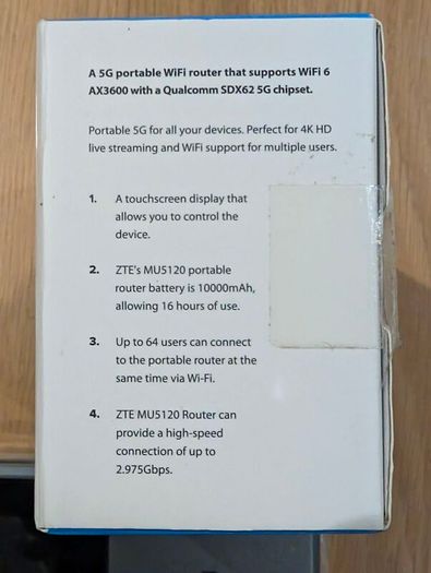 ZTE MU5120 5g portable router