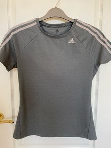 Adidas 3-Stripes Fitted T-Shirt Grey Size M