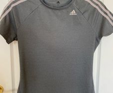 Adidas 3-Stripes Fitted T-Shirt Grey Size M
