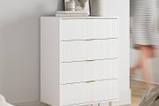 Chest of 4 Drawers for Bedroom, 60x34x91cm, Wood Storage Dresser Bedroom Furniture Cabinet for Living Room,Office,Lounge,White