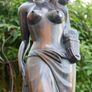 Vintage Sculpture -  Woman Wooden Carving -  Fine Art - Hand Carved Hard Woman Wood Sculpture - height 24,5" Image 3