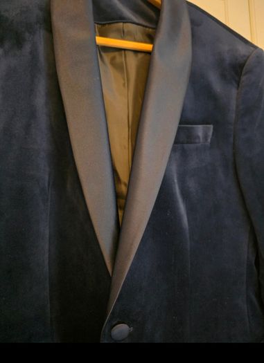 Mens navy velvet tuxedo jacket