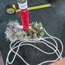 Vintage Christmas Welcome Candle Light Working  Robin & Holly Log Base Image 4